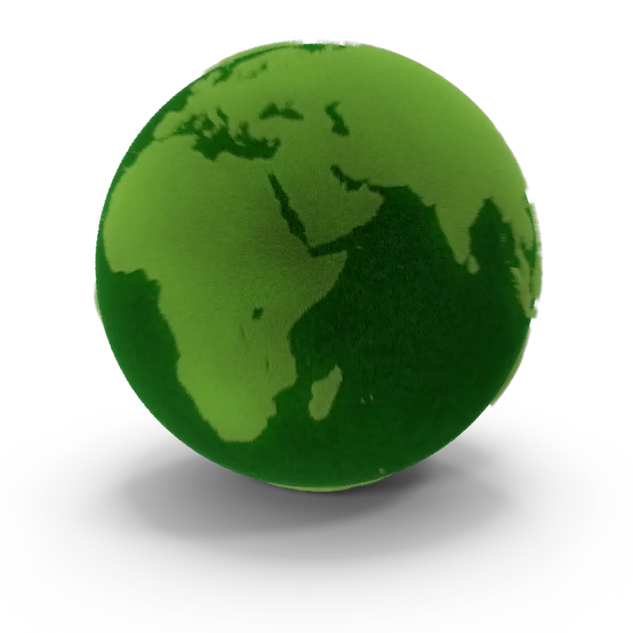 Die Erde in Grün als Zeichen für Nachhaltigkeit